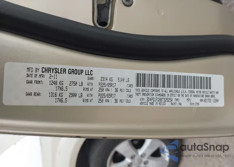 2011 Dodge Journey Mainstreet z USA, uszkodzony, nr VIN 3D4PG1FG9BT525250